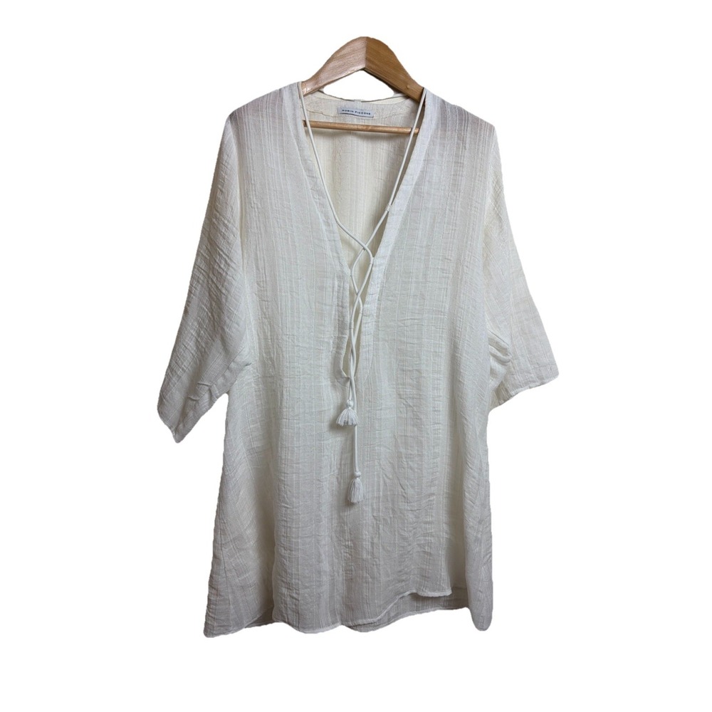Robin Piccone White Lightweight Swimsuit Cover Up‎ Cross Tie Front Size XS